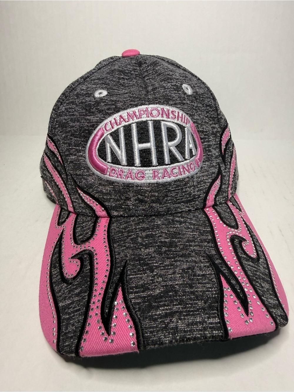 Pink & Gray Championship Drag Racing Cap